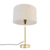 Lampe de table dorée réglable avec abat-jour gris clair 35 cm - Parte
