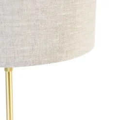 Lampe de table dorée réglable avec abat-jour gris clair 35 cm - Parte