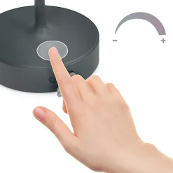 Lampe de table EDO NELI LED 2,7 W grise avec batterie 2200 mAh IP54 RGB 200 lm hauteur 33 cm NELI EDO