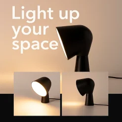 Lampe de table en ABS noir Design moderne et compact, douille E14