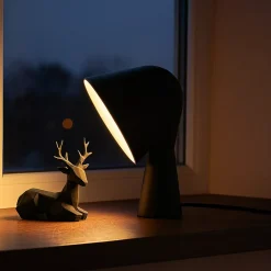 Lampe de table en ABS noir Design moderne et compact, douille E14