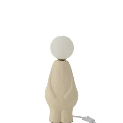 Lampe de table en pierre beige 14x12.5x35.5 cm