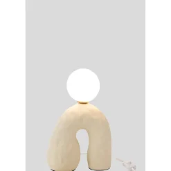 Lampe de table en pierre beige 19.5x11x30 cm