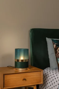 Lampe de table EXTRAVAGANZA TUSSE en lin avec 1xE14 - Vert - Lucide