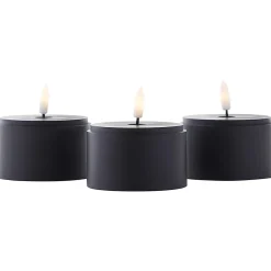 Lampe de table extérieure BOUGIE noir/verre fumé plastique/verre - LED IP44