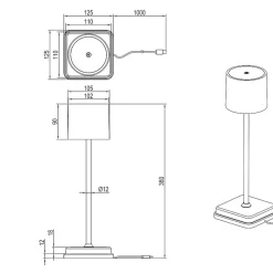 Lampe de table extérieure autonome rechargeable - Trio - Fernandez