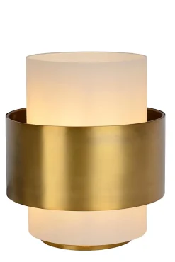 Lampe de table FIRMIN en verre avec 1xE27 - Or Mat / Laiton - Lucide