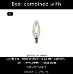 Lampe de table FLORES en porcelaine avec 1xE14 - Blanc - Lucide