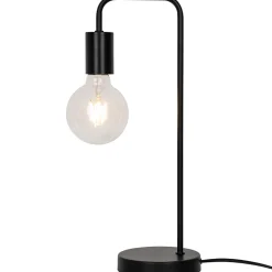 Lampe de table Ghlin E27 15W L.17xL.13xH.42cm noir GoodHome