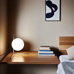 Lampe de Table GRECY 15cm Moderne en Argenté et Cristal, Idéale pour Bureau, Chambre et Salon, E27