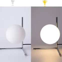 Lampe de Table GRECY 15cm Moderne en Argenté et Cristal, Idéale pour Bureau, Chambre et Salon, E27