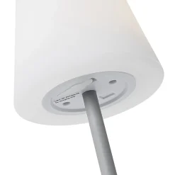 Lampe de table grise rechargeable avec LED et variateur IP54 - Jude