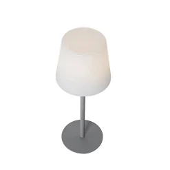 Lampe de table grise rechargeable avec LED et variateur IP54 - Jude