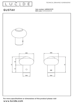Lampe de table GUSTAV en fer avec LED intégré - Vert - Lucide