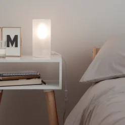 Lampe de table incandescent Singou GoodHome E14 blanc mat