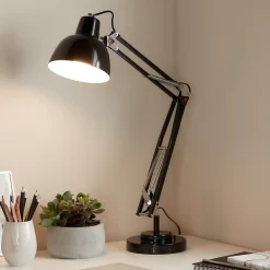 Lampe de table incandescent Ginaz GoodHome E14 noir