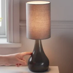 Lampe de table incandescent Tertrez GoodHome E14 gris