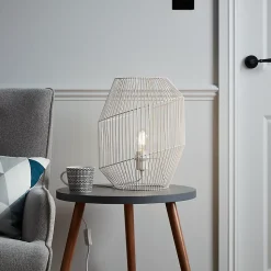 Lampe de table incandescent Tsolma GoodHome E27 blanc mat