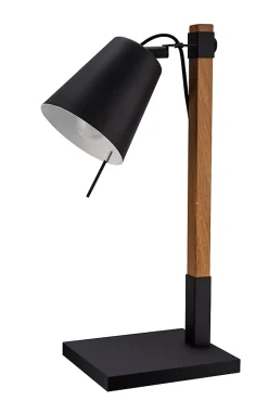 Lampe de table incandescent Menonry GoodHome E27 noir mat
