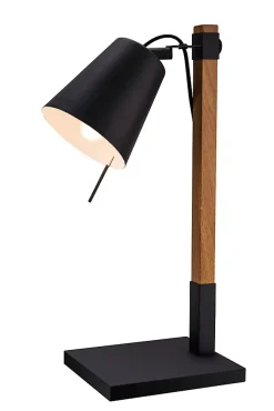 Lampe de table incandescent Menonry GoodHome E27 noir mat