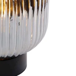 Lampe de table intelligente noire avec verre fumé, Wi-Fi A60 inclus - Karel