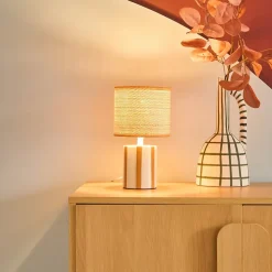 Lampe de table intérieur céramique moutarde H 28cm - Aurore