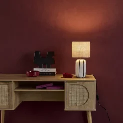 Lampe de table intérieur céramique vert H 44cm - Aurore