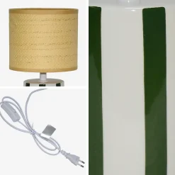 Lampe de table intérieur céramique vert H 28cm - Aurore