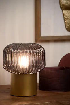 Lampe de table JANY en verre avec 1xE14 - Or Mat / Laiton - Lucide