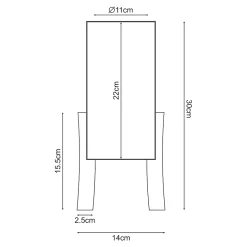Lampe de table Joelleldsvin E27 30 x 14 x 14 cm gris lux.pro