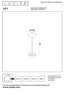 Lampe de table JOY en aluminium avec LED intégré - Orange - Lucide