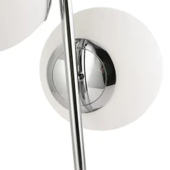 Lampe de Table KAVALA avec Trois Boules de Cristal Blanc 15cm, Structure en Métal Chromé, 3E27 Design Élégant et Fonct