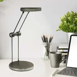 Lampe de table LED ALEKO 30cm metal noir 18 LEDs 5W bureau bureau chambre ado table de nuit moderne