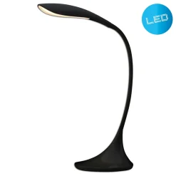 Lampe de table LED 'ALF' en métal et plastique noir, avec LED intégrée