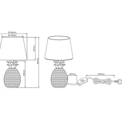 Lampe de table Led dorée - Trio - Pineapple