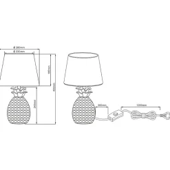 Lampe de table Led dorée 43 cm - Trio - Pineapple