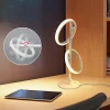 Lampe de table led nettlife lampe de bureau rotative moderne en forme d'anneau pour salon