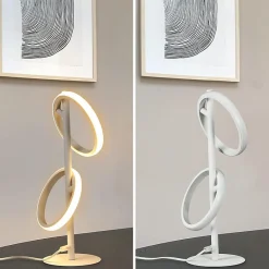 Lampe de table led nettlife lampe de bureau rotative moderne en forme d'anneau pour salon