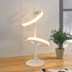 Lampe de table led nettlife lampe de bureau rotative moderne en forme d'anneau pour salon
