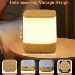 Lampe de table led nettlife batterie 1800mah tactile dimmable 3000-6500k rechargeable usb avec 3 températures de couleur