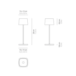 Lampe de table LED Ofelia Pro Corten, rechargeable et dimmable