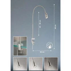 Lampe de table Led orientable fixation étau - Fischer&Honsel- Sten