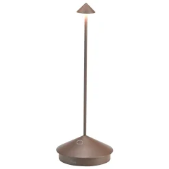 Lampe de table LED Pina Pro Corten rechargeable et dimmable sans fil Zafferano