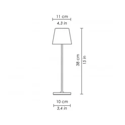 Lampe de table LED Poldina Pro Gold Leaf, rechargeable et dimmable avec une autonomie allant jusqu'à 12 heures