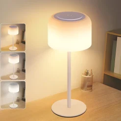 Lampe de table LED sans fil NETTLIFE. Intensité variable de 3000K à 6500K, rechargeable par USB-C. À piles, hauteur réglable.