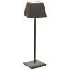 Lampe de table LED Siesta gris tourterelle portable et rechargeable IP54