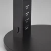 Lampe de table LED 5,2W SMD noir mat avec port USB - Trio - Ava