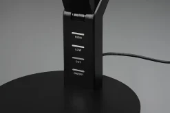 Lampe de table LED 5,2W SMD noir mat avec port USB - Trio - Ava