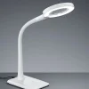Lampe de table LED 1x SMD LED, 5W , 1x 550lm, 3500K , blanc , flexible et coupe grossissante x3 - Trio - Lupo