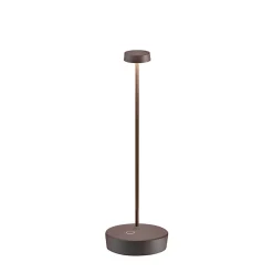 Lampe de table LED Zafferano Swap Pro Corten, rechargeable et dimmable, 2200-2700-3000K - autonomie maximale 9h